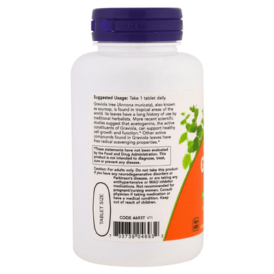 Now Foods Double Strength Graviola 1000mg 90 Tabs