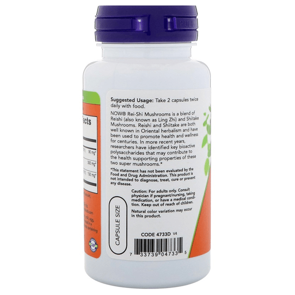 Now Foods Rei-Shi Mushrooms 270mg 100 Veggie Caps