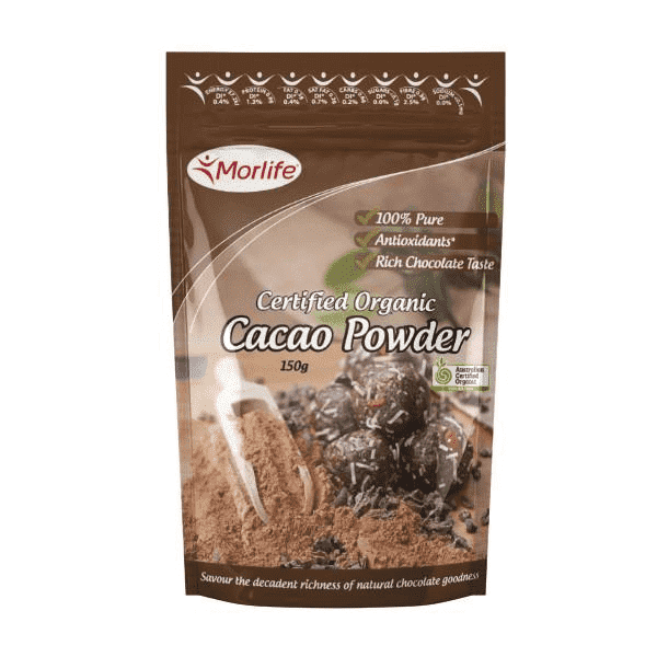 Morlife Certified Organic Cacao Powder 150g