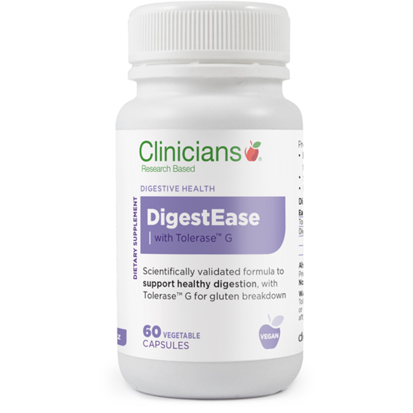 Clinicians DigestEase with Tolerase 60 Vege Caps