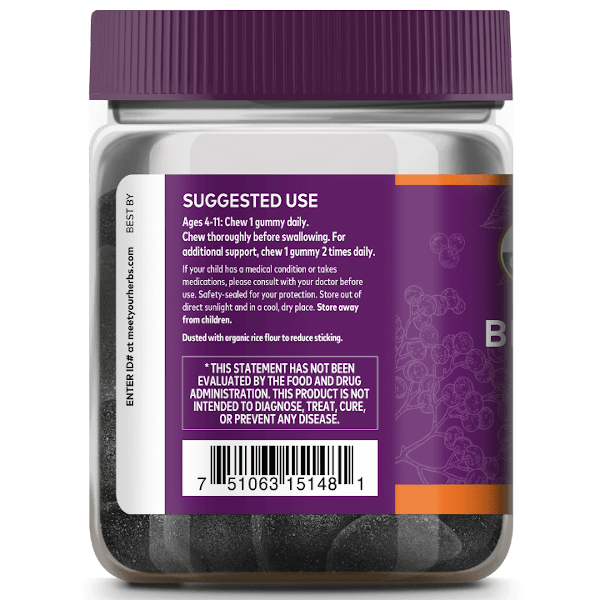 Gaia Herbs GaiaKids Black Elderberry Kids Daily Gummies x40