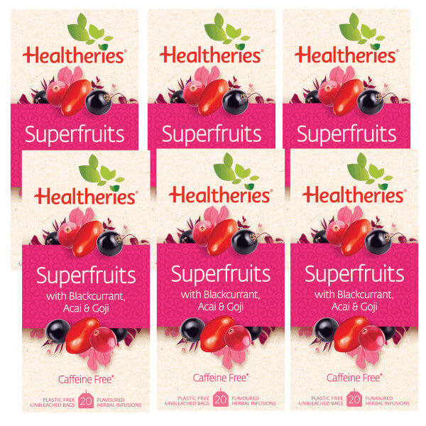 Healtheries Superfruits Tea with Blackcurrant, Acai & Goji 20 Bags x6 (6x Packages)