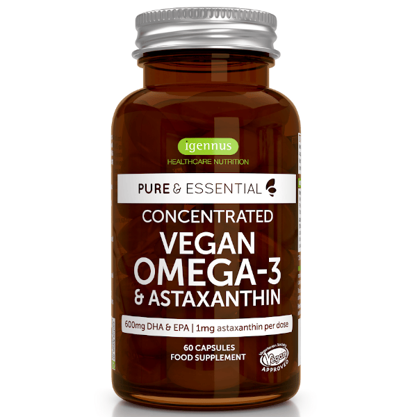 Igennus Pure & Essential Vegan Omega-3 & Astaxanthin 60 Caps