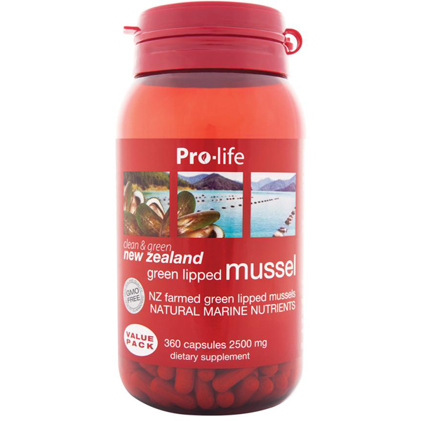 Pro-life Green Lipped Mussel 2,500mg 360 Caps