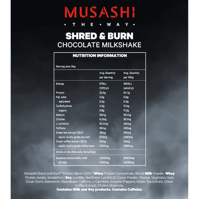 Musashi Shred & Burn Protein 2kg