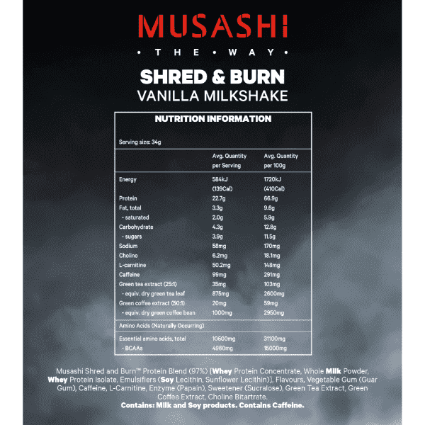 Musashi Shred & Burn Protein 2kg