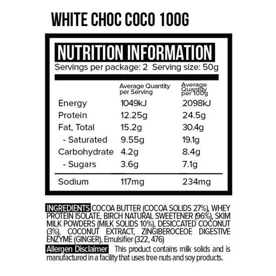 Vitawerx White Choc Bar 100g Box of 12