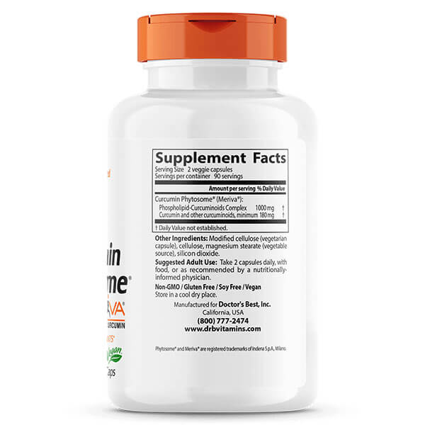 Doctor's Best Curcumin Phytosome Featuring Meriva 180 Veggie Caps
