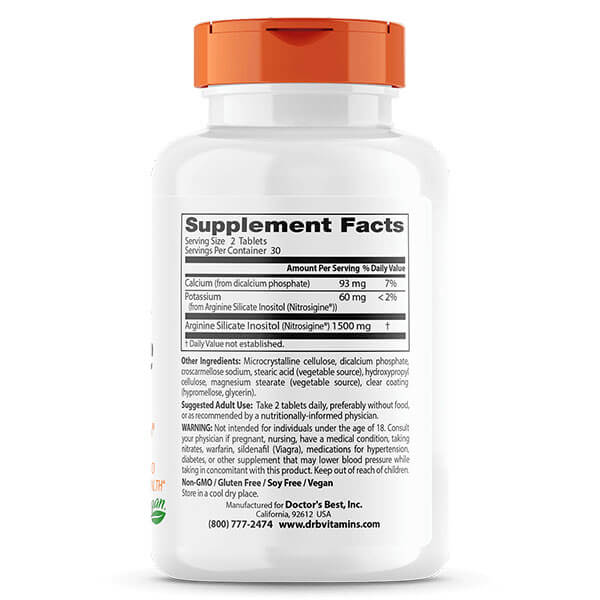 Doctor's Best Fast Acting Arginine Complex with Nitrosigine 60 Tablets