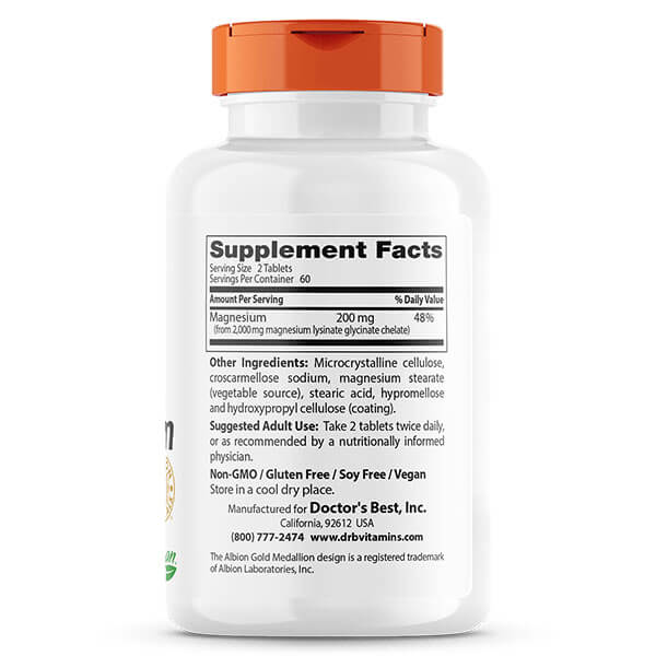 Doctor's Best High Absorption Magnesium 100mg 120 Tablets