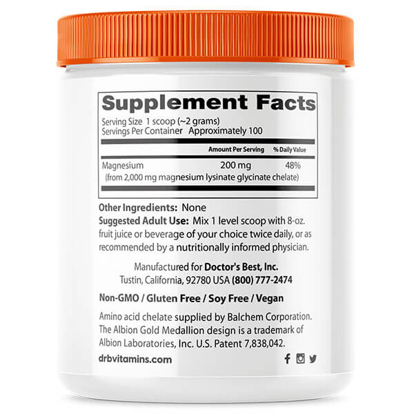 Doctor's Best High Absorption Magnesium Powder 200g