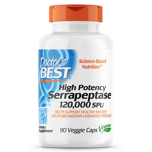 Doctor's Best High Potency Serrapeptase 120,000 Units 90 Veggie Caps