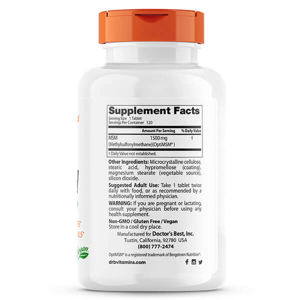 Doctor's Best MSM 1500mg 120 Tablets