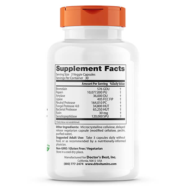 Doctor's Best Proteolytic Enzymes 90 Veggie Caps