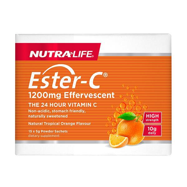 Nutralife Ester C 1200mg Effervescent Sachets (Pack of 15)