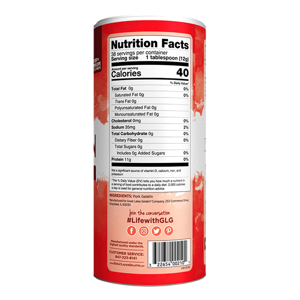 Great Lakes Wellness Pork Gelatin 454g