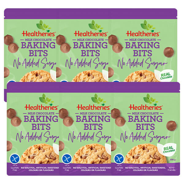 Healtheries No Added Sugar Baking Bits 200g x6 (6x Packages)