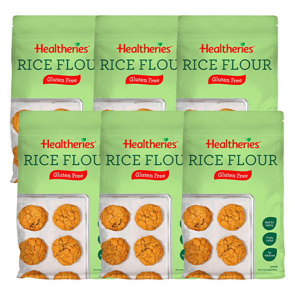 Healtheries Ground Rice Flour 400g x6 (6x Packages)