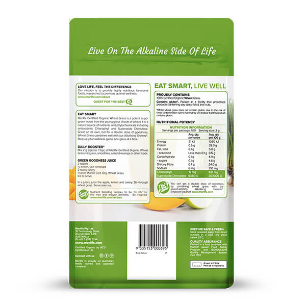 Morlife Certified Organic Wheat Grass 200g