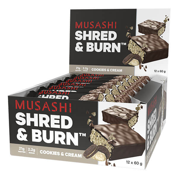 Musashi Shred and Burn Bar 60g Box of 12