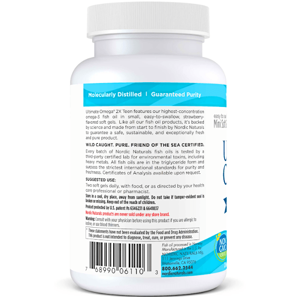 Nordic Naturals Ultimate Omega 2X Teen 60 Softgels