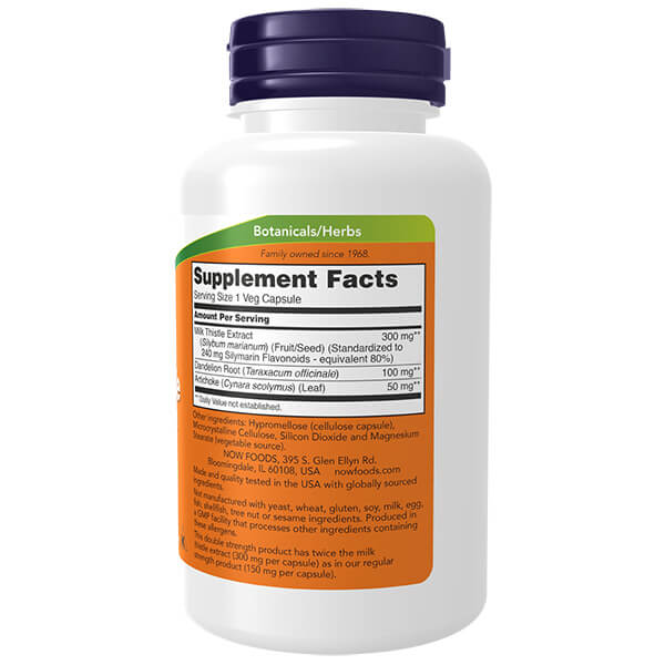 Now Foods Double Strength Milk Thistle 300mg 100 Caps