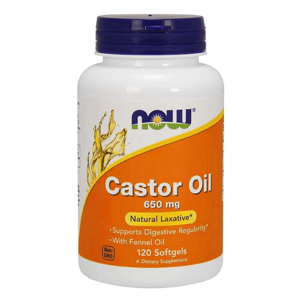Now Foods Castor Oil 650mg 120 Softgels