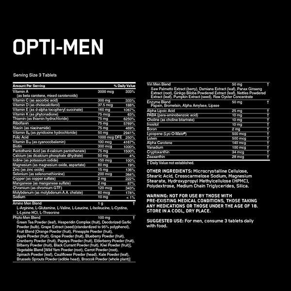 Optimum Nutrition Opti-Men 240 Tablets