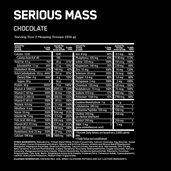 Optimum Nutrition Serious Mass 6lb + Free Shaker