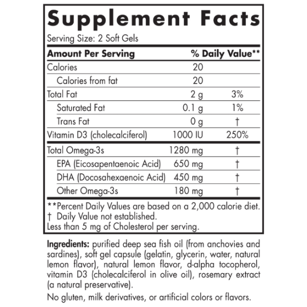 Nordic Naturals Ultimate Omega D3 120 Softgels